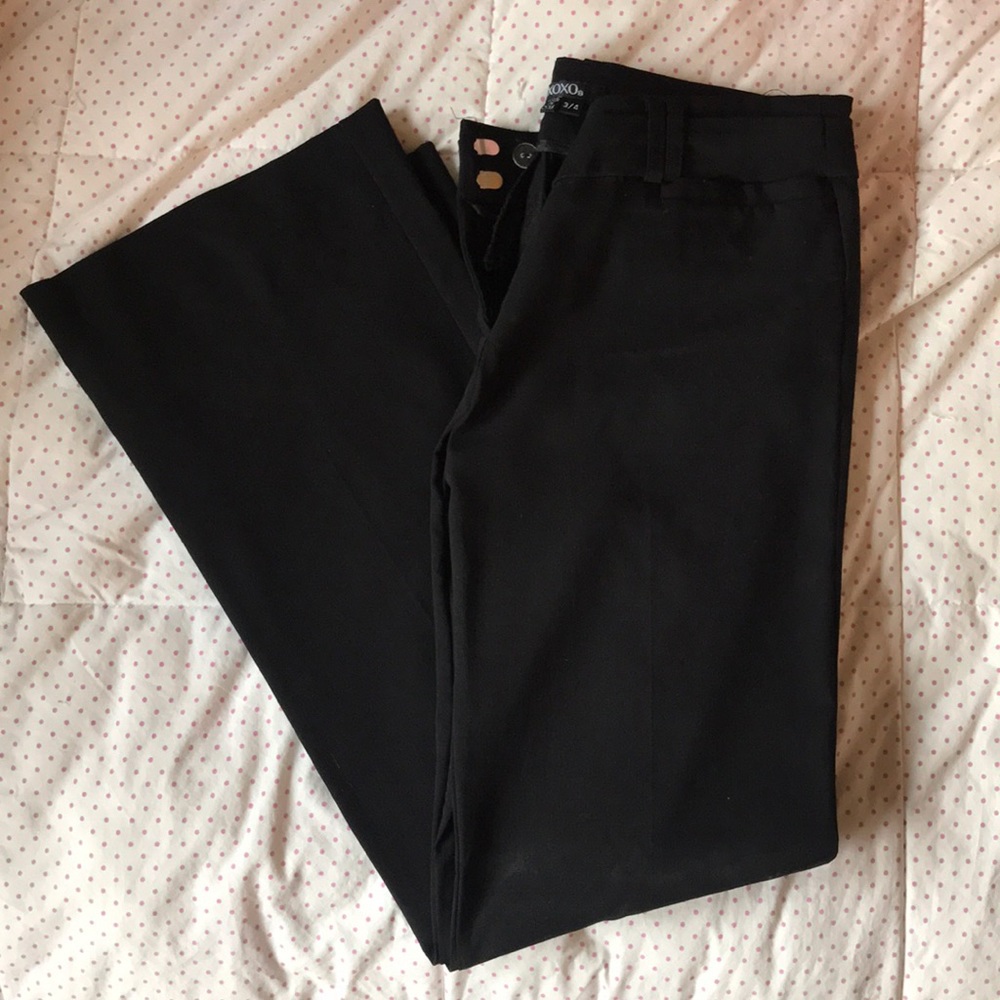 Matching black dress pants